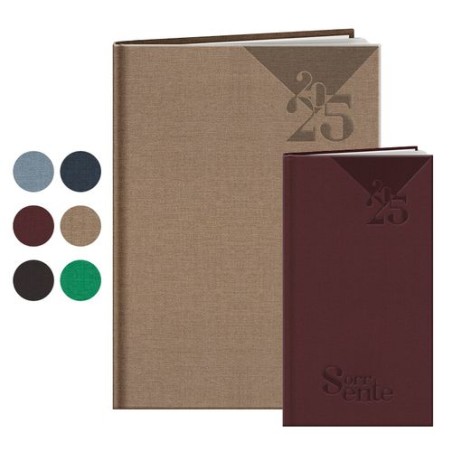 Agenda Éco-responsable Personnalisé 2025 SORRENTE Couleurs : bleu marine Matières : papier (FSC)