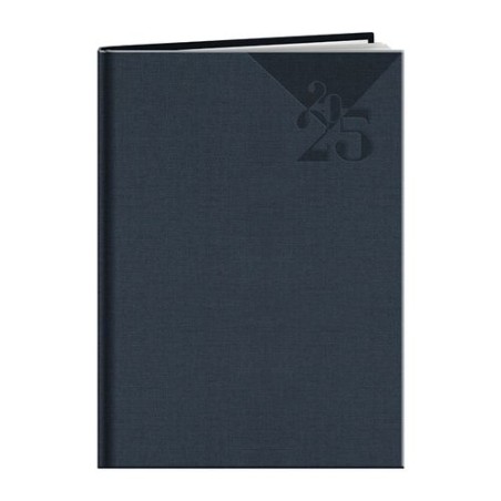 Agenda Éco-responsable Personnalisé 2025 SORRENTE Couleurs : bleu marine Matières : papier (FSC) impression logo haute qualité