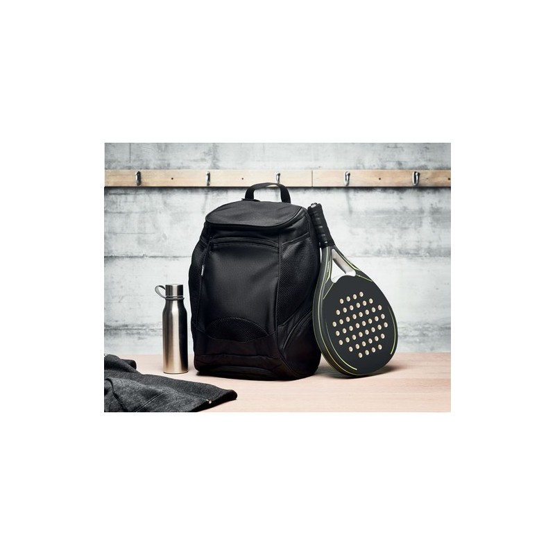 Sac à dos de sport  et personnalisable en RPET 600D - OLYMPIC Matières : PET Couleurs : noir livraison express 24h 48h