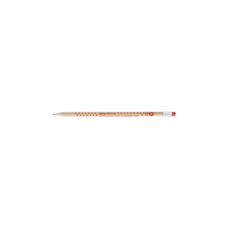 Crayon Écolo ROND 17,6 cm Incolore - T Gomme personnalisation rapide en France