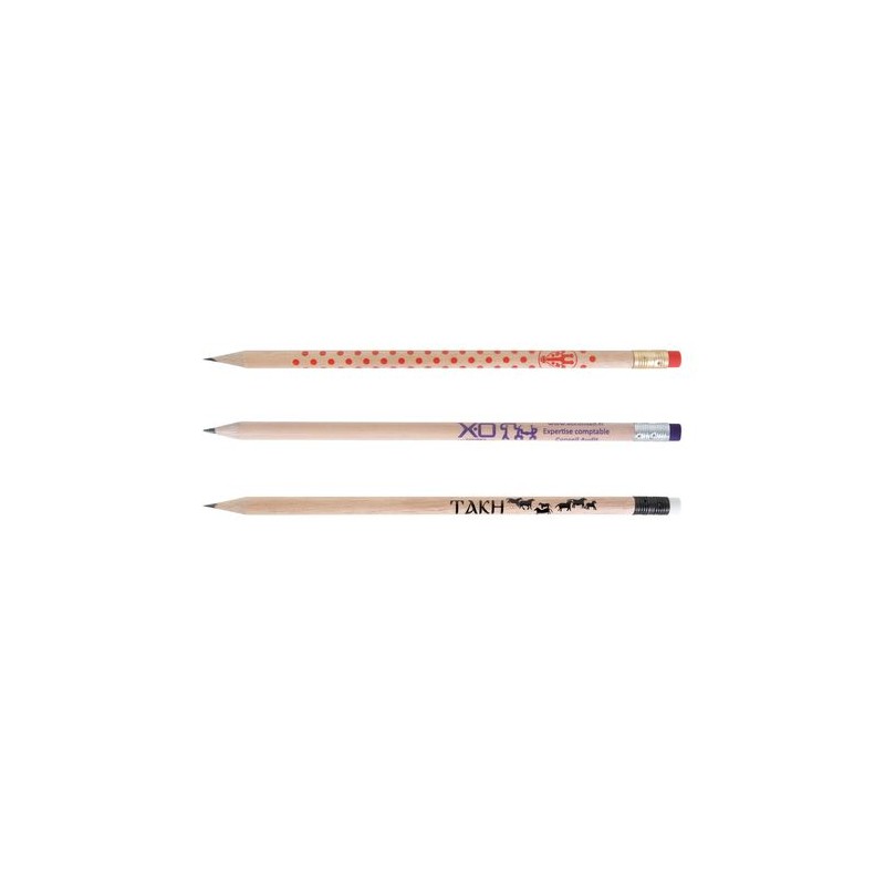 Crayon Écolo ROND 17,6 cm Incolore - T Gomme goodies personnalisé en stock