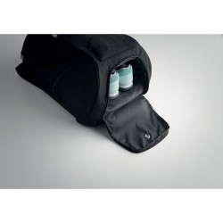 Sac à dos de sport  et personnalisable en RPET 600D - OLYMPIC Matières : PET Couleurs : noir objet promotionnel éco-responsable