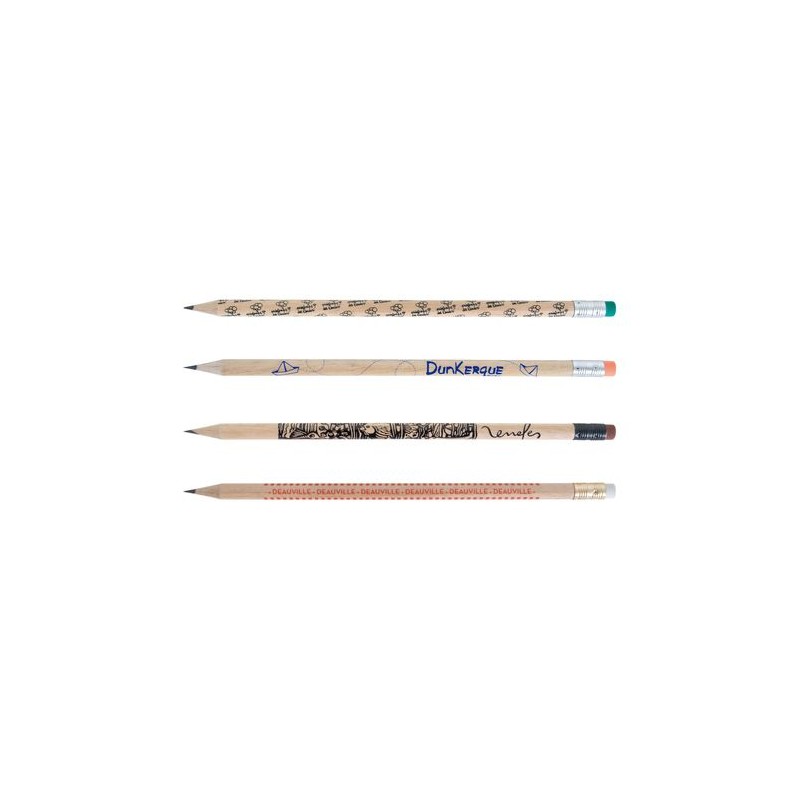 Crayon Écolo ROND 17,6 cm Incolore - T Gomme personnalisation sur mesure