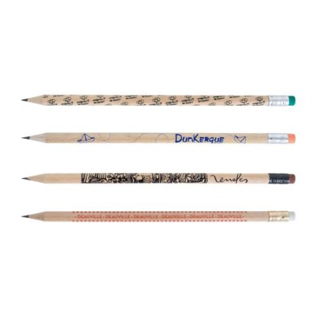 Crayon Écolo ROND 17,6 cm Incolore - T Gomme personnalisation sur mesure