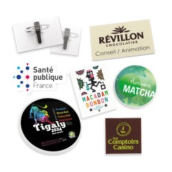 Badge Plastique Éco-responsable avec Pince Épingle - BADGE PLASTIQUE (PS)