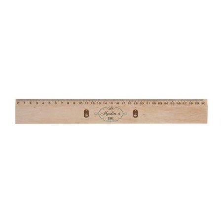 Règle Publicitaire en Bois de Hêtre 30 cm - Charme impression haute définition