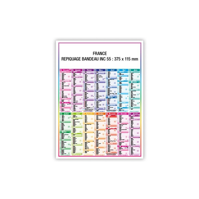 Calendrier bancaire personnalisable 2025 - 4 Saisons France Matières : carton