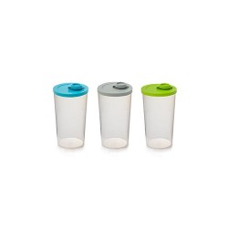 Gourde réutilisable  transparente 65cl avec couvercle bleu - ECOGOURDE65 Matières : polypropylène (PP) Couleurs : gris Contenanc 2