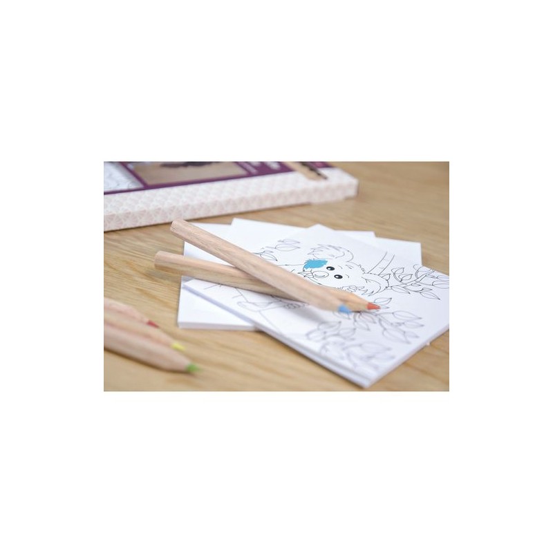 Kit Éco-responsable de Coloriage avec 12 Crayons - Objets Publicitaires 8,7 marquage laser ultra précis