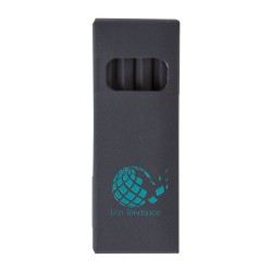 Étui Personnalisable Crayons de Couleur Noir 4 Compartiments - Prestige