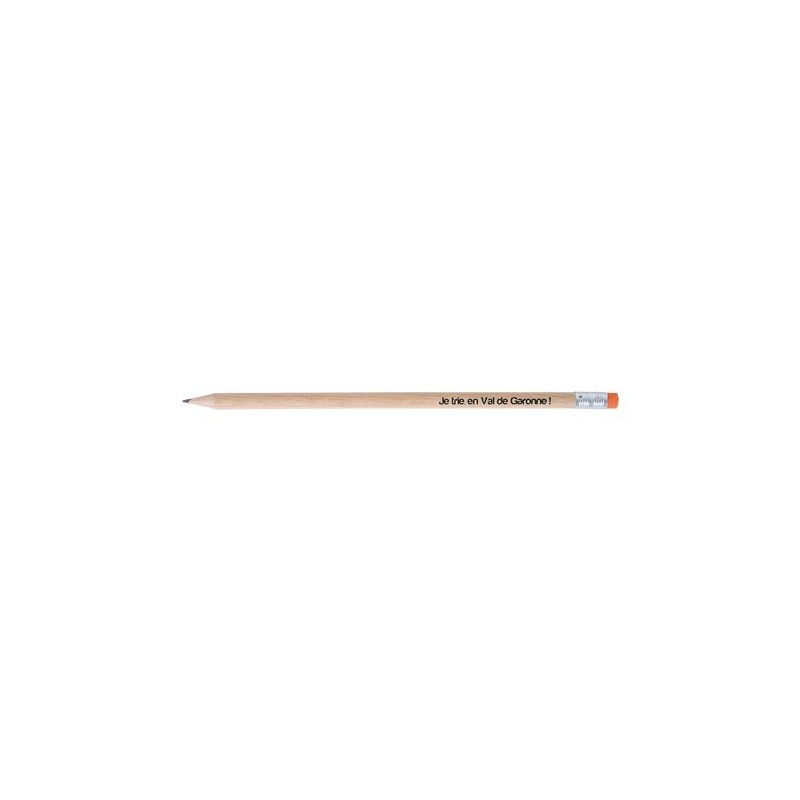 Crayon Éco-responsable Personnalisable 17,6 cm - Éco ROND San Vern T Gomme cadeau entreprise pas cher