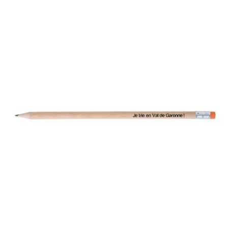 Crayon Éco-responsable Personnalisable 17,6 cm - Éco ROND San Vern T Gomme cadeau entreprise pas cher