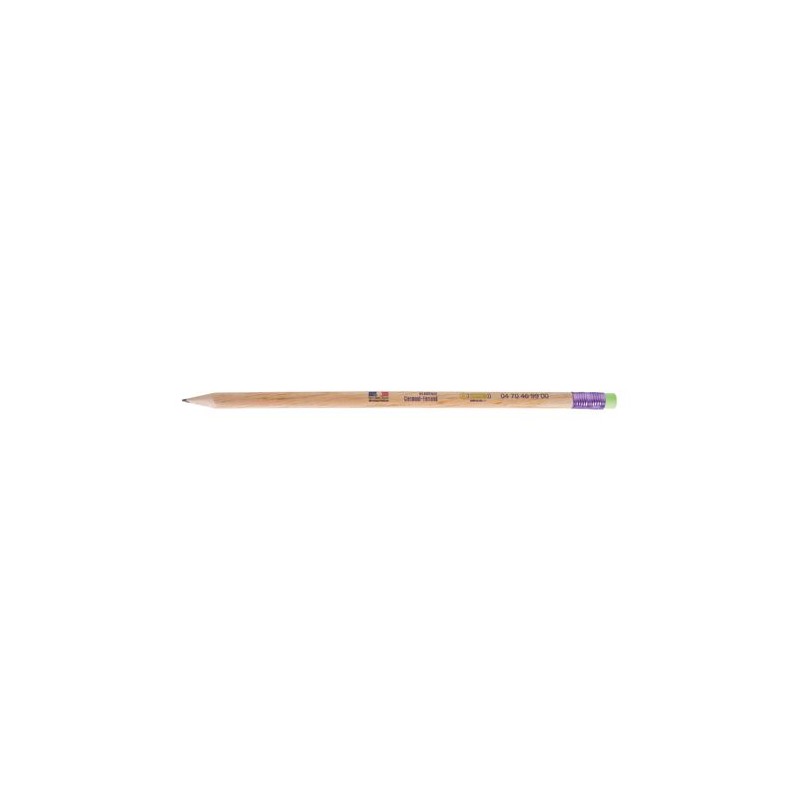 Crayon Éco-responsable Personnalisable 17,6 cm - Éco ROND San Vern T Gomme marquage laser ultra précis