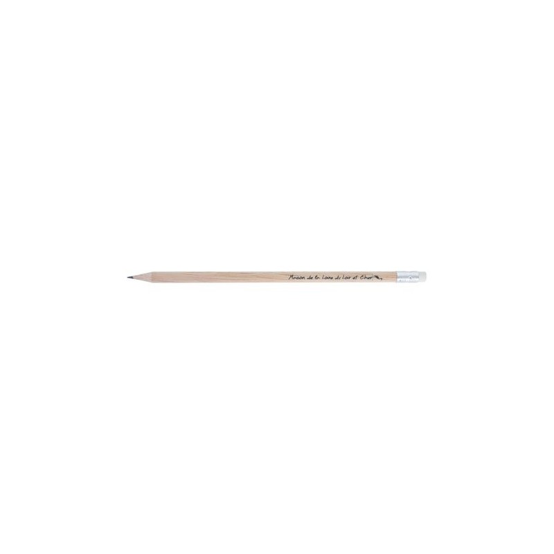 Crayon Éco-responsable Personnalisable 17,6 cm - Éco ROND San Vern T Gomme impression logo haute qualité