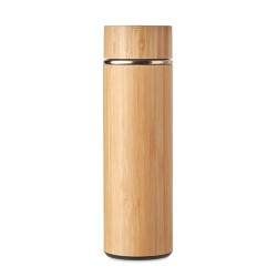 Bouteille isotherme double paroi 400 ml en acier inox personnalisée TAMPERE Matières : acier inoxydable Couleurs : bois cadeau e