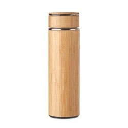 Bouteille isotherme double paroi 400 ml en acier inox personnalisée TAMPERE Matières : acier inoxydable Couleurs : bois goodies 