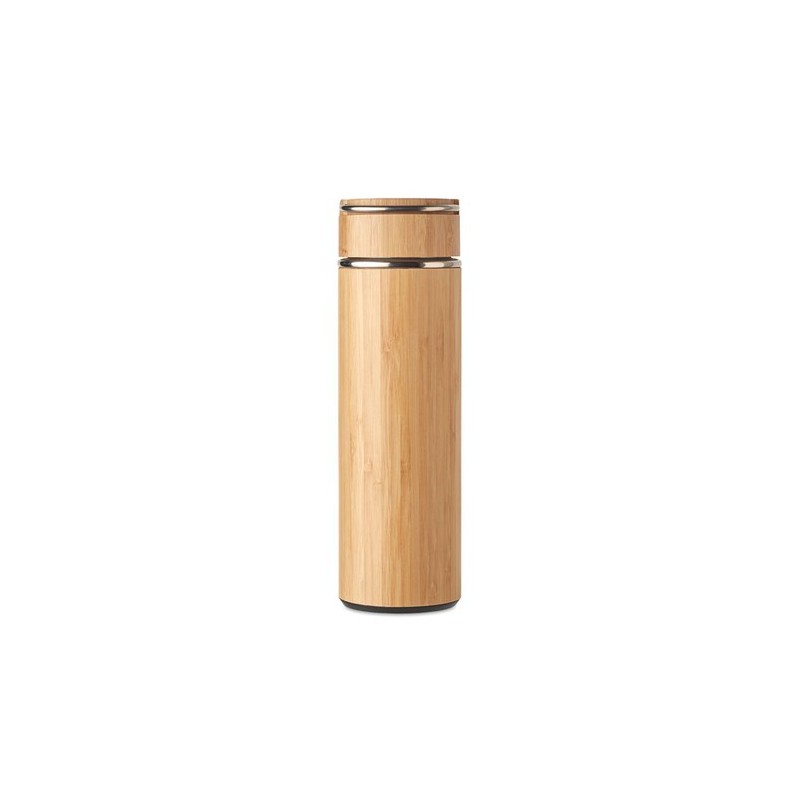 Bouteille isotherme double paroi 400 ml en acier inox personnalisée TAMPERE Matières : acier inoxydable Couleurs : bois goodies 