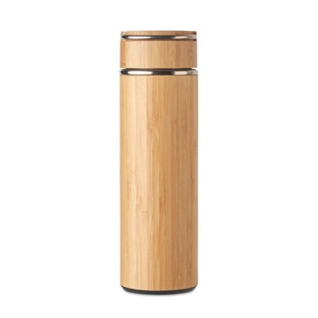 Bouteille isotherme double paroi 400 ml en acier inox personnalisée TAMPERE Matières : acier inoxydable Couleurs : bois goodies 