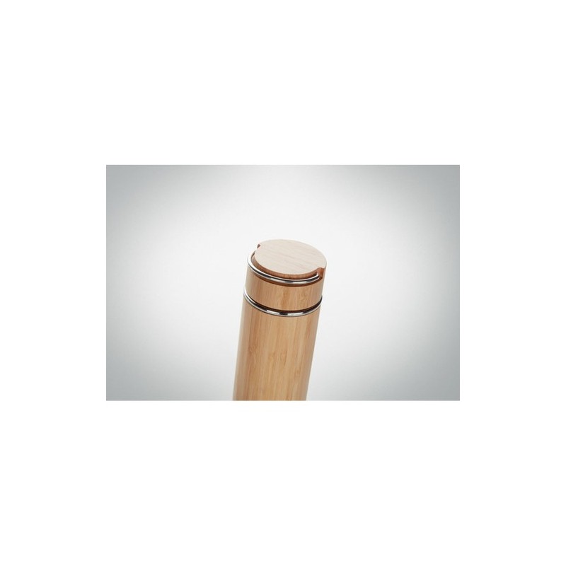 Bouteille isotherme double paroi 400 ml en acier inox personnalisée TAMPERE Matières : acier inoxydable Couleurs : bois livraiso