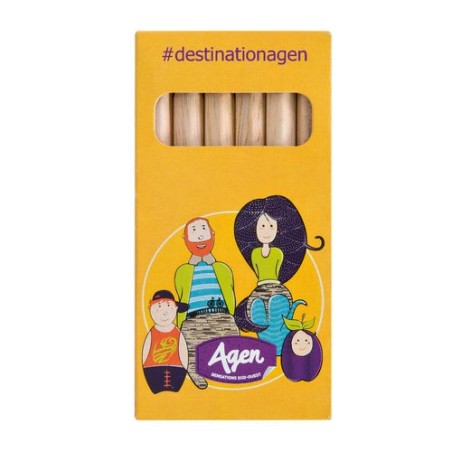 Étui Éco-responsable Personnalisable pour 6 Crayons Aquarellables 8,7 - Crayons COUL cadeau collaborateur premium