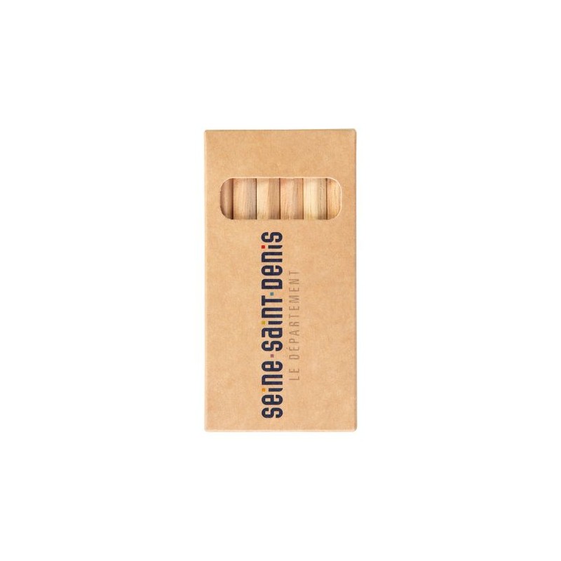 Étui Éco-responsable Personnalisable pour 6 Crayons Aquarellables 8,7 - Crayons COUL marquage laser ultra précis