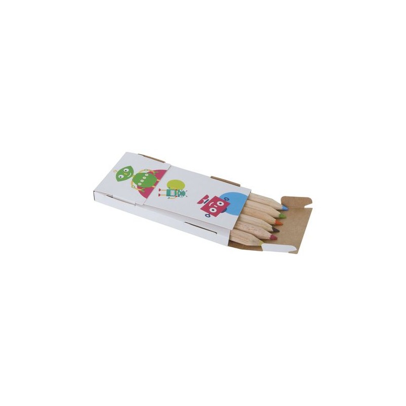Étui Éco-responsable Personnalisable pour 6 Crayons Aquarellables 8,7 - Crayons COUL objet publicitaire robuste