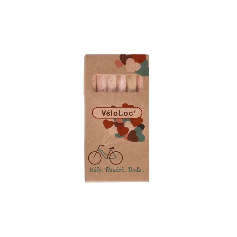 Étui Éco-responsable Personnalisable pour 6 Crayons Aquarellables 8,7 - Crayons COUL cadeau entreprise pas cher