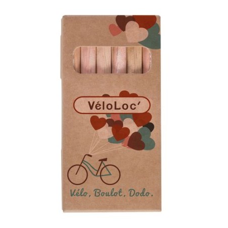 Étui Éco-responsable Personnalisable pour 6 Crayons Aquarellables 8,7 - Crayons COUL cadeau entreprise pas cher