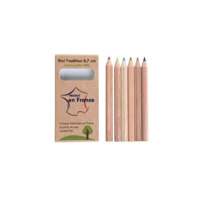 Étui Éco-responsable Personnalisable pour 6 Crayons Aquarellables 8,7 - Crayons COUL cadeau collaborateur premium