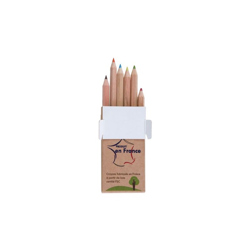 Étui Éco-responsable Personnalisable pour 6 Crayons Aquarellables 8,7 - Crayons COUL personnalisation rapide en France