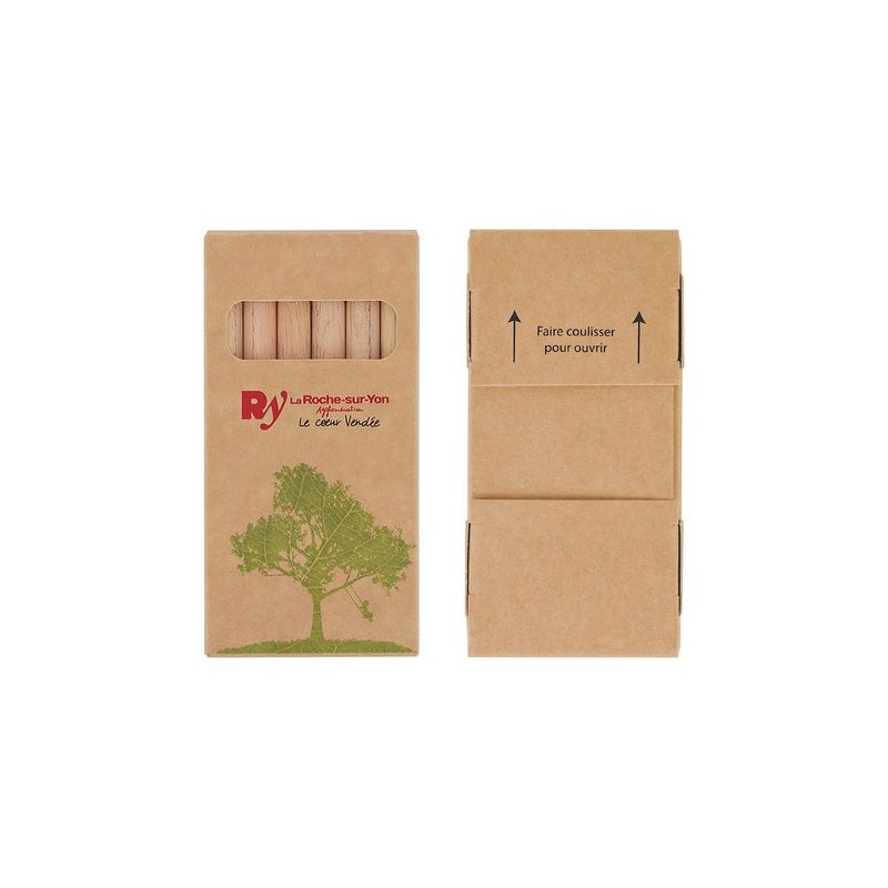 Étui Éco-responsable Personnalisable pour 6 Crayons Aquarellables 8,7 - Crayons COUL marquage couleur éclatante