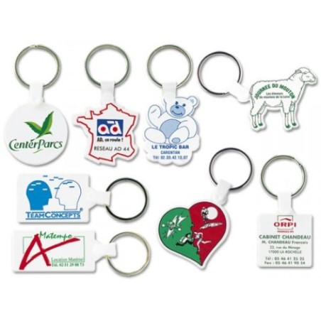 Porte-Clés Personnalisé Rectangle 48x33 mm avec Anneau 25 mm - Pas Cher personnalisable avec votre logo