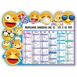 Calendrier découpé bancaire 2025 personnalisé EMOTICONS Matières : carton