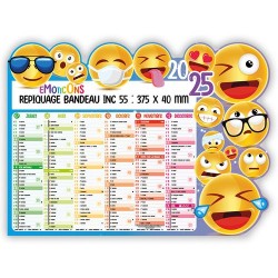 Calendrier découpé bancaire 2025 personnalisé EMOTICONS Matières : carton 2