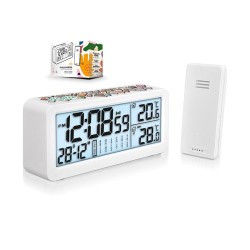 Pendulette Réveil Multifonctions Écologique avec Capteur de Température Extérieure - Personnalisée