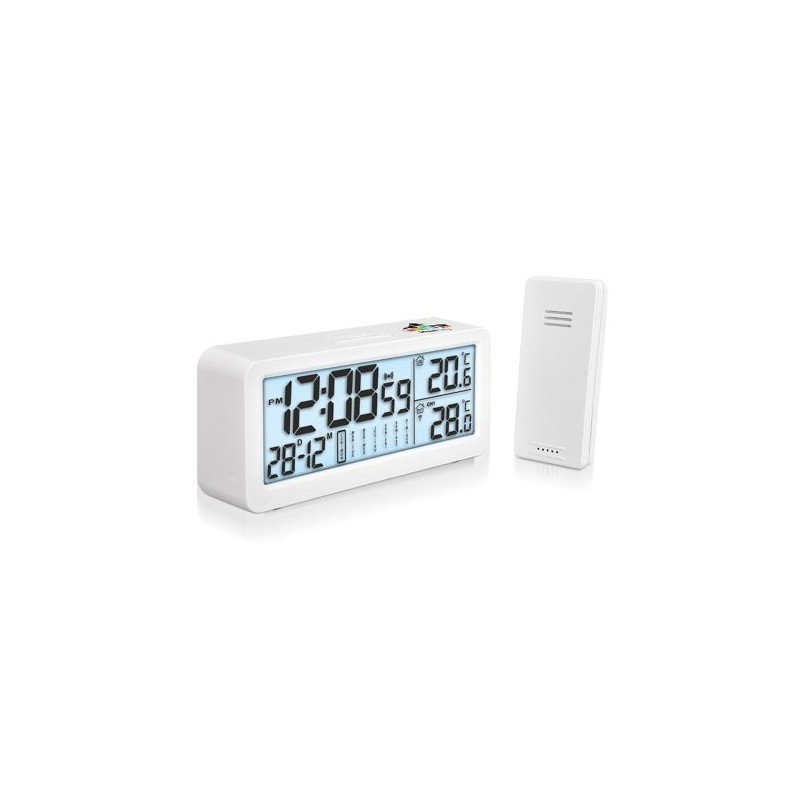 Pendulette Réveil Multifonctions Éco-responsable avec Capteur de Température Extérieure - Personnalisée personnalisable avec vot
