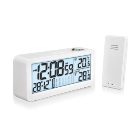 Pendulette Réveil Multifonctions Éco-responsable avec Capteur de Température Extérieure - Personnalisée personnalisable avec vot