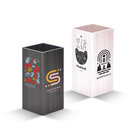 Pendulette de Bureau Éco-responsable avec Pot à Crayons et Thermomètre - Objets Publicitaires objet promotionnel éco-responsable