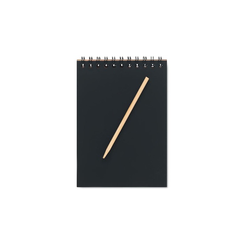 Carnet à gratter personnalisé - BLACK Matières : papier Couleurs : bois personnalisable avec votre logo