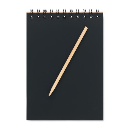 Carnet à gratter personnalisé - BLACK Matières : papier Couleurs : bois personnalisable avec votre logo