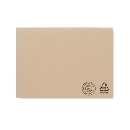 Set de Mémo Éco-responsable en Papier Recyclé Personnalisé - MAUI Matières : papier recyclé Couleurs : beige personnalisable ave