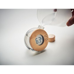 Horloge LCD à eau  en bambou personnalisée - DROPPY LUX Matières : ABS Couleurs : gris transparent impression haute définition