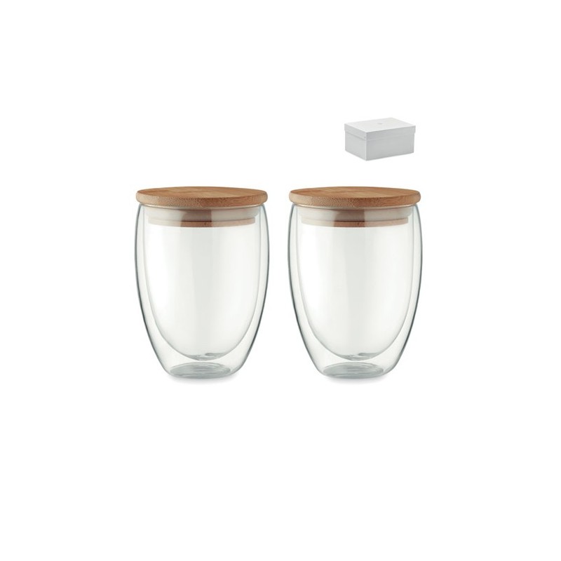 Lot de 2 verres personnalisés élégants de 350 ml - TIRANA SET Matières : borosilicate Couleurs : transparent