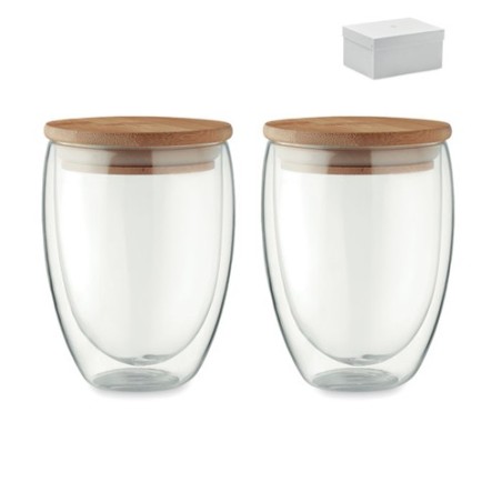 Lot de 2 verres personnalisés élégants de 350 ml - TIRANA SET Matières : borosilicate Couleurs : transparent