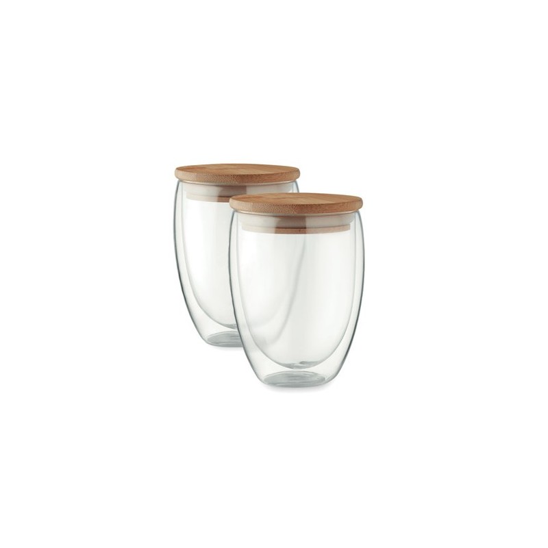 Lot de 2 verres personnalisés élégants de 350 ml - TIRANA SET Matières : borosilicate Couleurs : transparent personnalisable ave