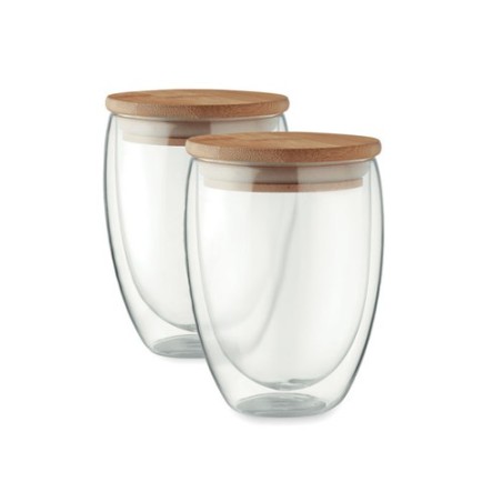 Lot de 2 verres personnalisés élégants de 350 ml - TIRANA SET Matières : borosilicate Couleurs : transparent personnalisable ave