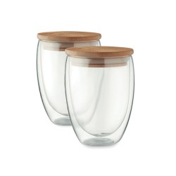 Lot de 2 verres personnalisés élégants de 350 ml - TIRANA SET Matières : borosilicate Couleurs : transparent cadeau entreprise p