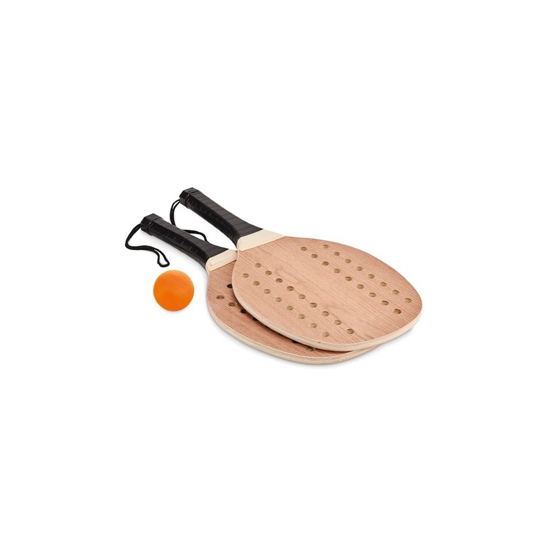 Set de beach tennis en bois de rose personnalisé - PALAS Matières : bois Couleurs : bois cadeau entreprise pas cher