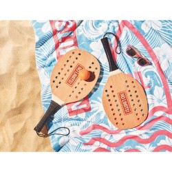 Set de beach tennis en bois de rose personnalisé - PALAS Matières : bois Couleurs : bois impression haute définition
