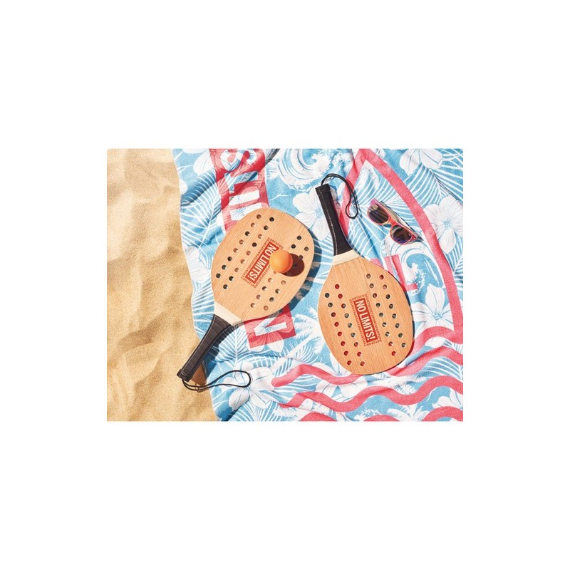 Set de beach tennis en bois de rose personnalisé - PALAS Matières : bois Couleurs : bois impression haute définition